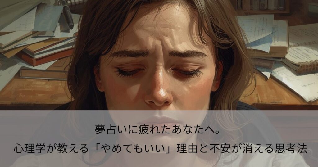 夢占いに疲れたあなたへ。心理学が教える「やめてもいい」理由と不安が消える思考法