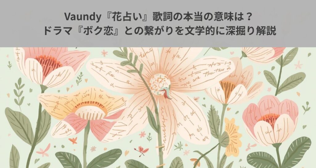 Vaundy『花占い』歌詞の本当の意味は？ドラマ『ボク恋』との繋がりを文学的に深掘り解説