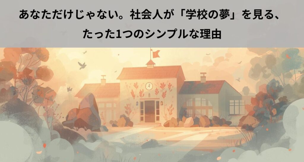 あなただけじゃない。社会人が「学校の夢」を見る、たった1つのシンプルな理由