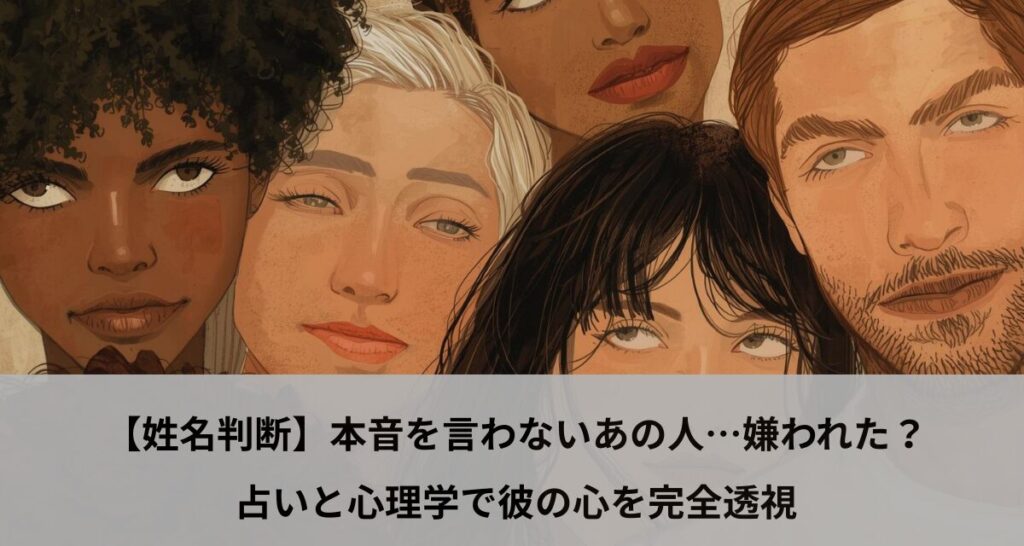 【姓名判断】本音を言わないあの人…嫌われた？占いと心理学で彼の心を完全透視
