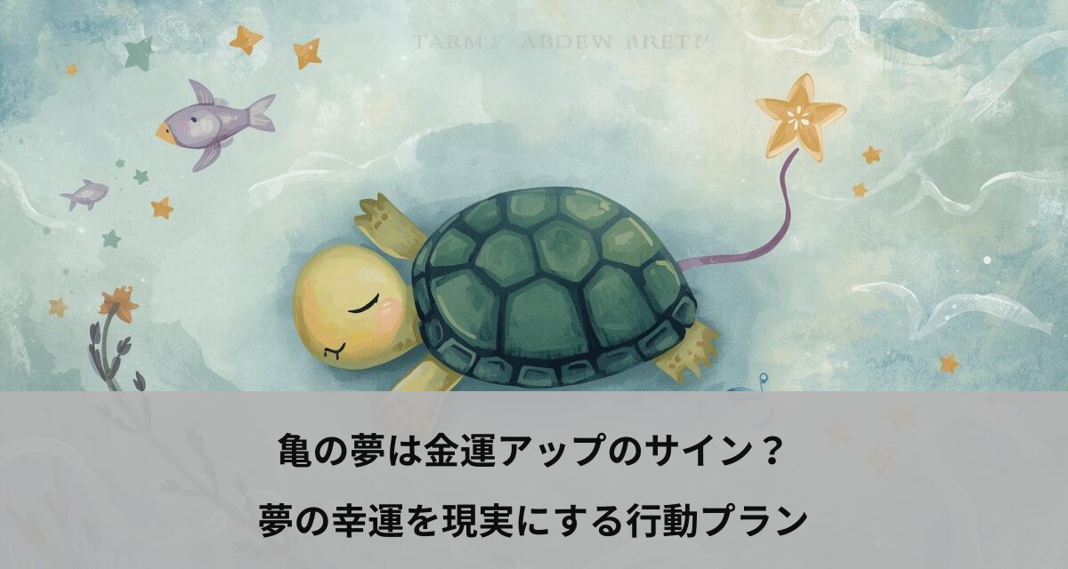 亀の夢は金運アップのサイン？夢の幸運を現実にする行動プラン