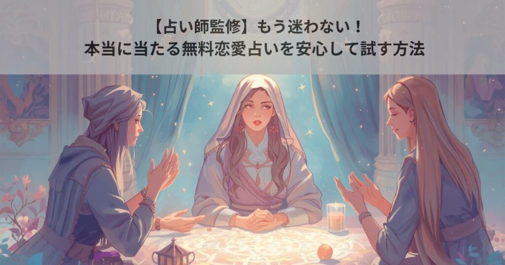 【占い師監修】もう迷わない！本当に当たる無料恋愛占いを安心して試す方法
