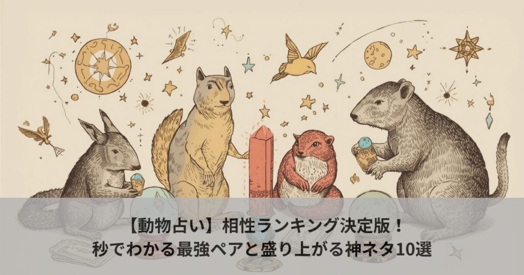 【動物占い】相性ランキング決定版！秒でわかる最強ペアと盛り上がる神ネタ10選