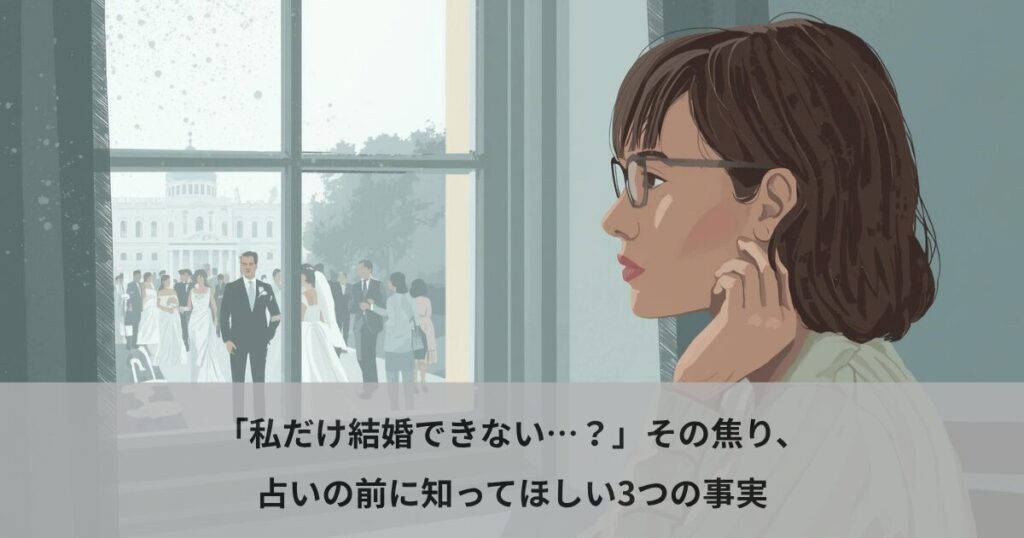 「私だけ結婚できない…？」その焦り、占いの前に知ってほしい3つの事実
