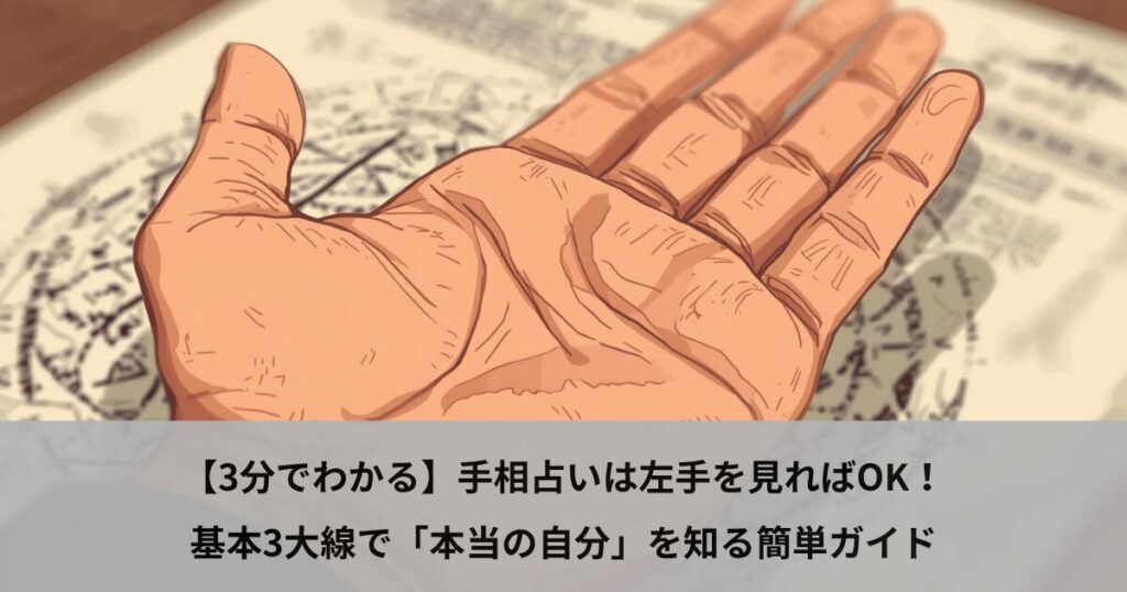【3分でわかる】手相占いは左手を見ればOK！基本3大線で「本当の自分」を知る簡単ガイド