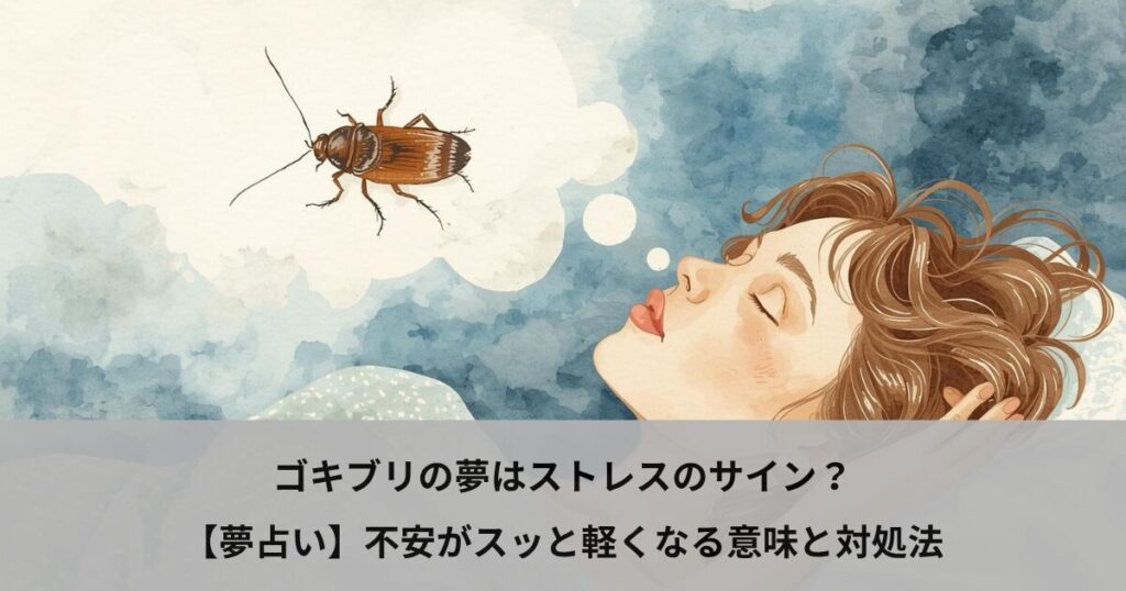 ゴキブリの夢はストレスのサイン？【夢占い】不安がスッと軽くなる意味と対処法