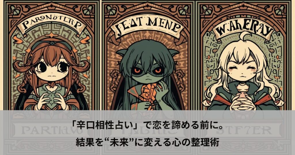 「辛口相性占い」で恋を諦める前に。結果を“未来”に変える心の整理術