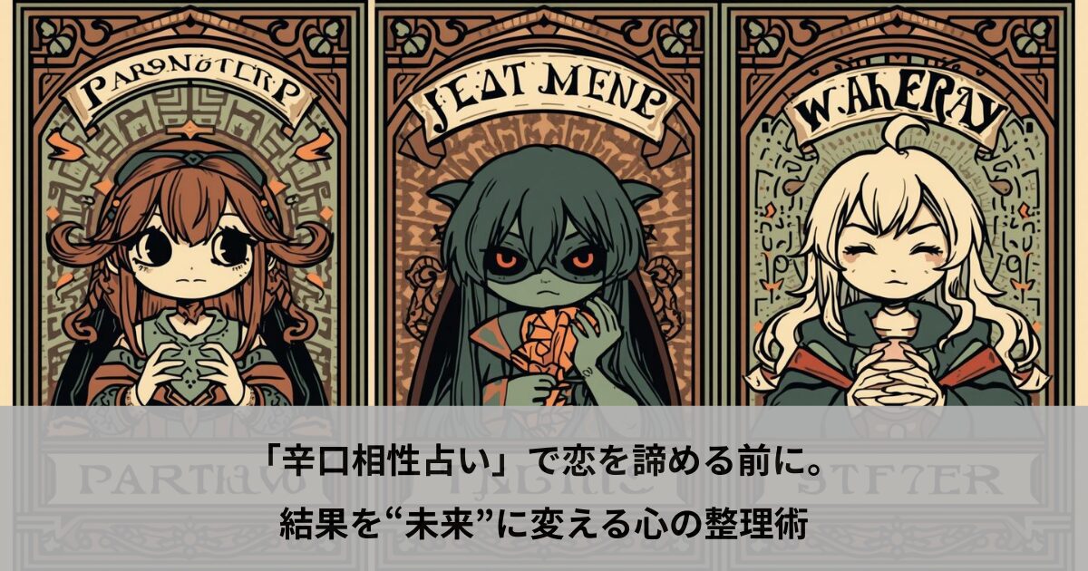 「辛口相性占い」で恋を諦める前に。結果を“未来”に変える心の整理術