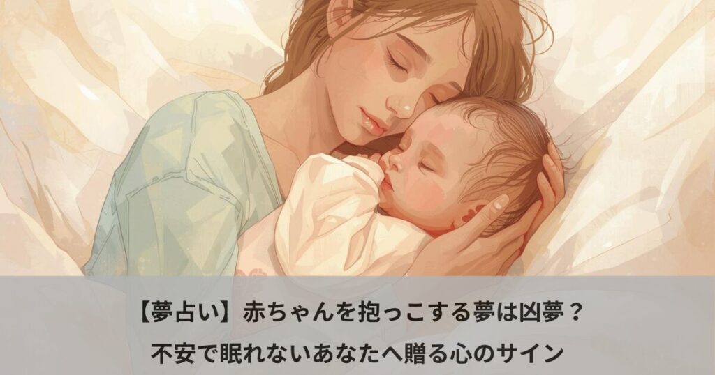 【夢占い】赤ちゃんを抱っこする夢は凶夢？不安で眠れないあなたへ贈る心のサイン