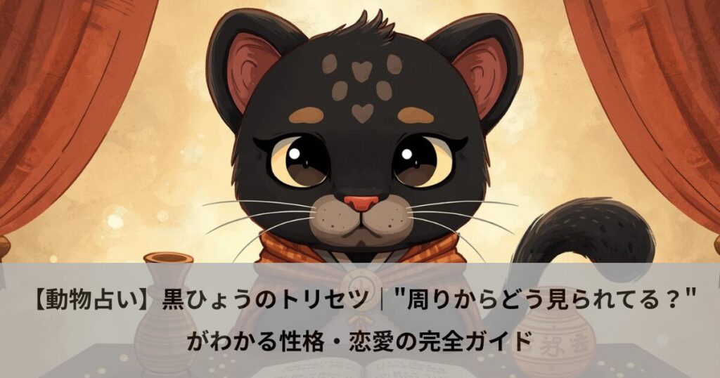 【動物占い】黒ひょうのトリセツ｜"周りからどう見られてる？"がわかる性格・恋愛の完全ガイド