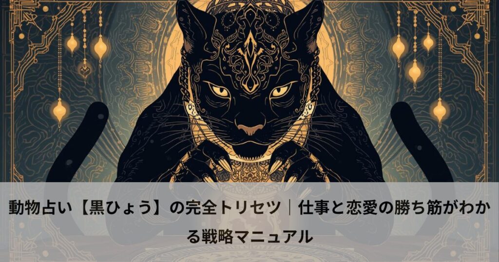 動物占い【黒ひょう】の完全トリセツ｜仕事と恋愛の勝ち筋がわかる戦略マニュアル