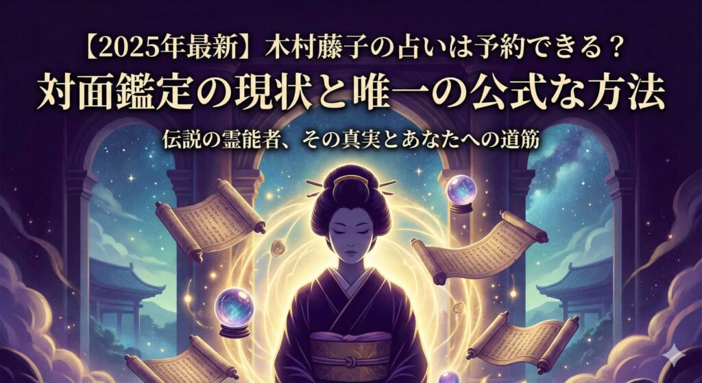 【2025年最新】木村藤子の占いは予約できる？対面鑑定の現状と唯一の公式な方法