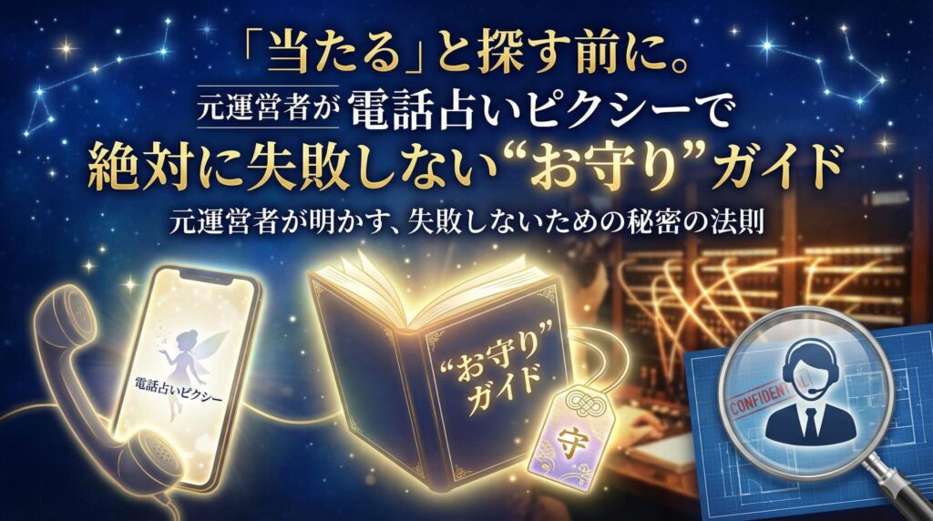 「当たる」と探す前に。元運営者が明かす電話占いピクシーで絶対に失敗しない“お守り”ガイド