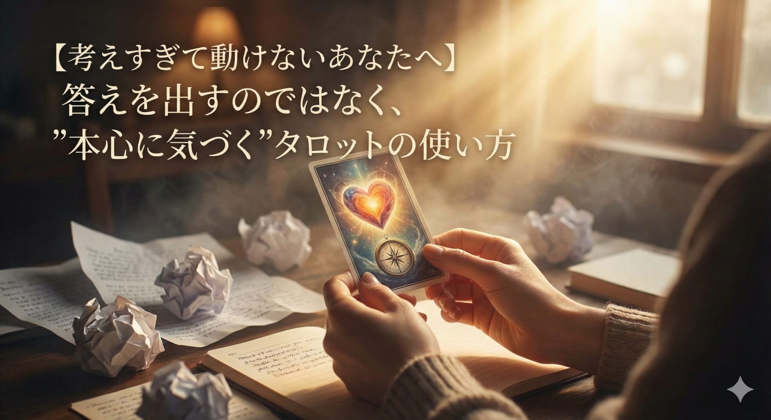 【考えすぎて動けないあなたへ】答えを出すのではなく、”本心に気づく”タロットの使い方