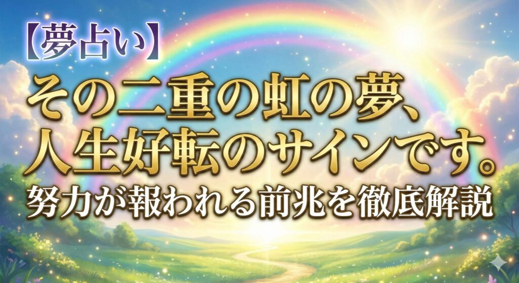 【夢占い】その二重の虹の夢、人生好転のサインです。努力が報われる前兆を徹底解説