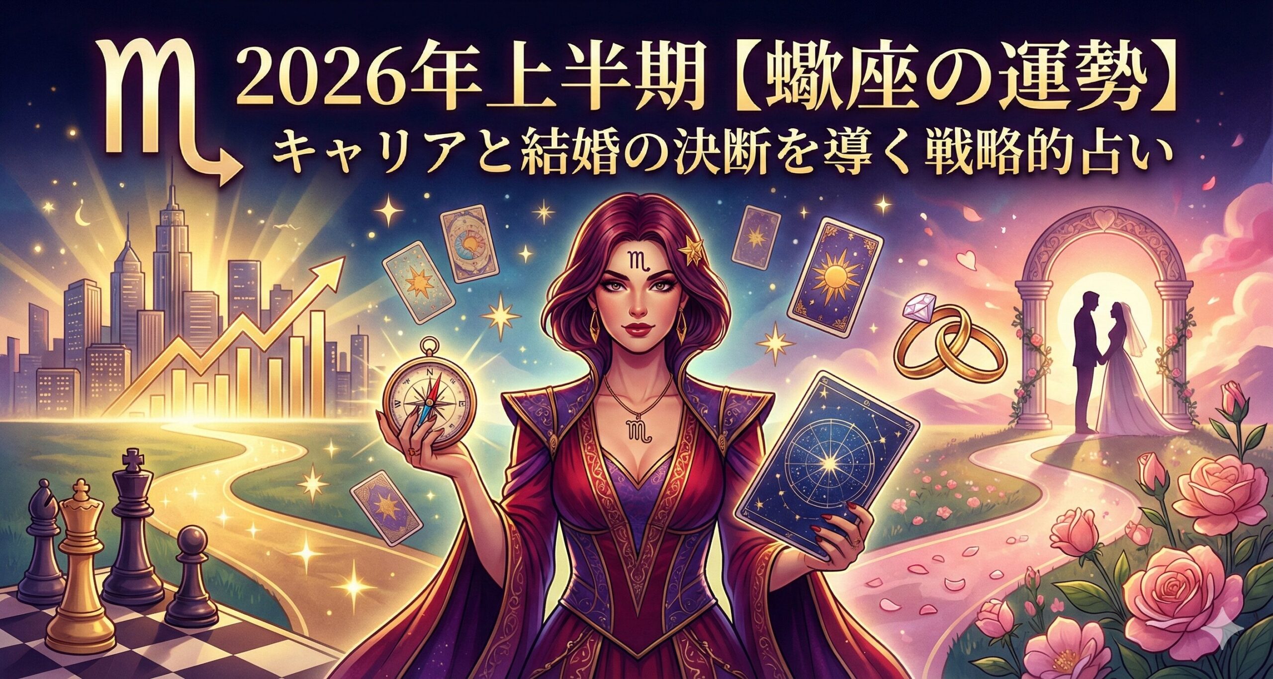 2026年上半期【蠍座の運勢】キャリアと結婚の決断を導く戦略的占い