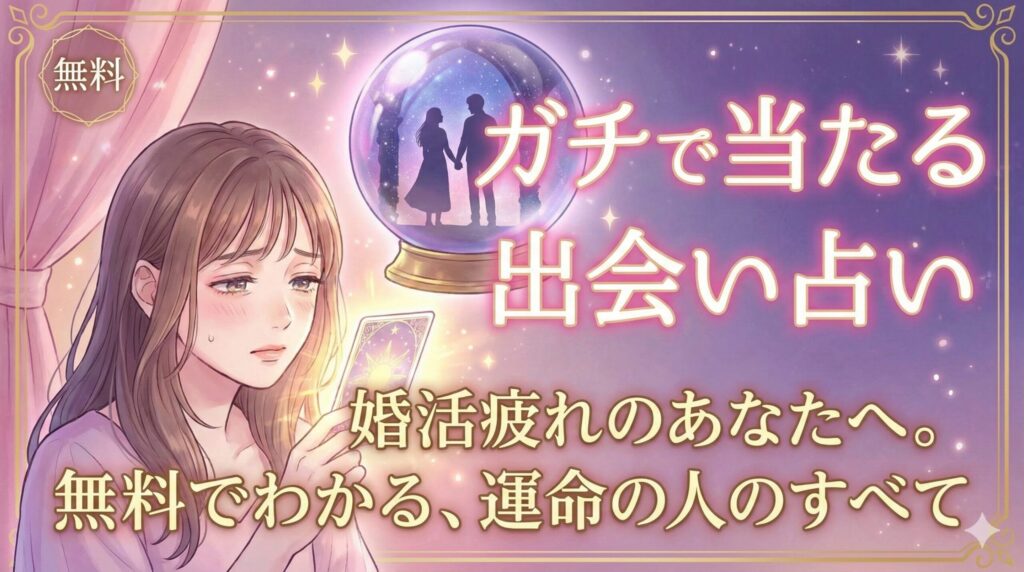 【ガチで当たる出会い占い】婚活疲れのあなたへ。無料でわかる、運命の人のすべて