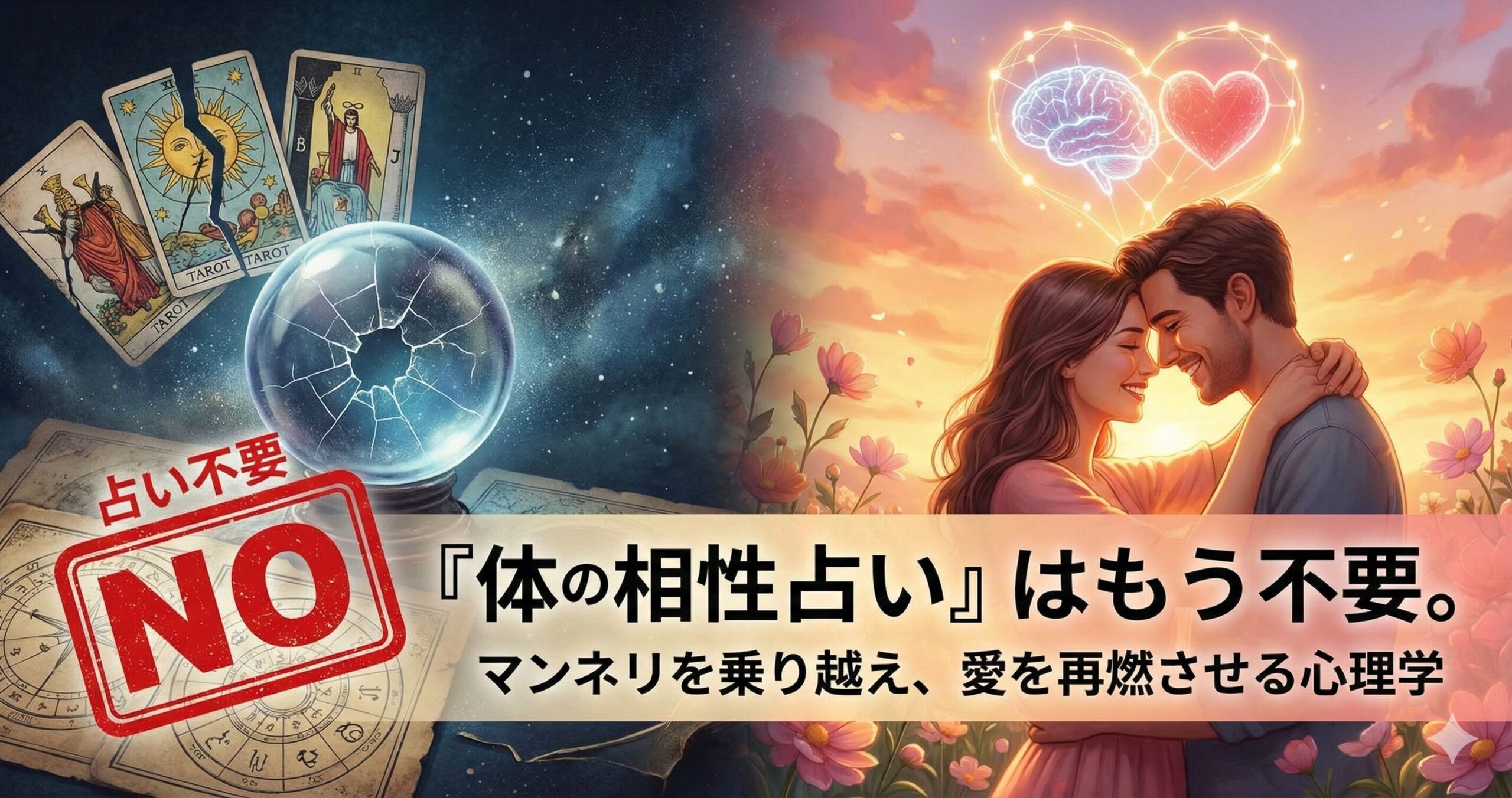 「体の相性占い」はもう不要。マンネリを乗り越え、愛を再燃させる心理学