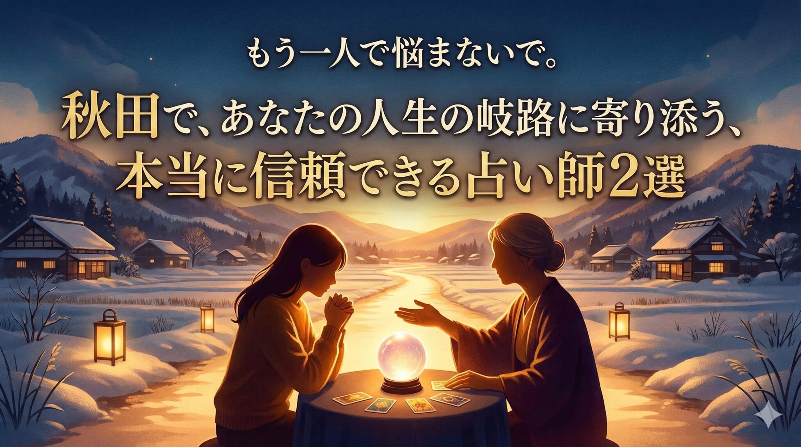もう一人で悩まないで。秋田で、あなたの人生の岐路に寄り添う、本当に信頼できる占い師2選