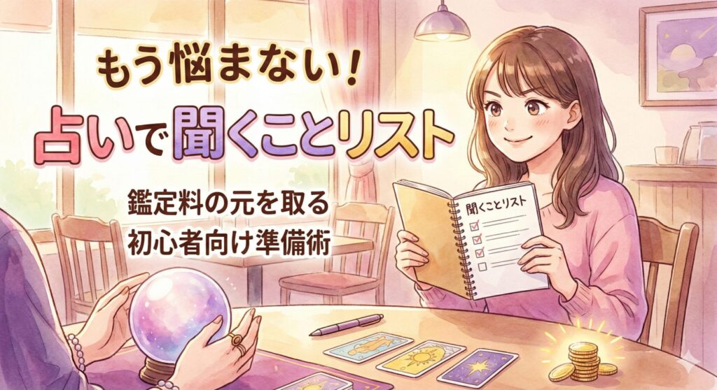もう悩まない！占いで聞くことリスト｜鑑定料の元を取る初心者向け準備術