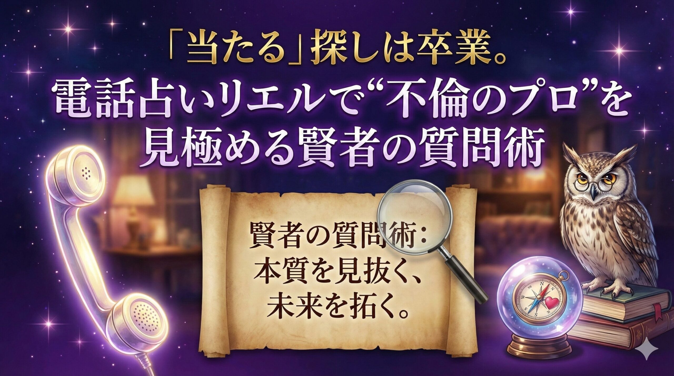 「当たる」探しは卒業。電話占いリエルで“不倫のプロ”を見極める賢者の質問術