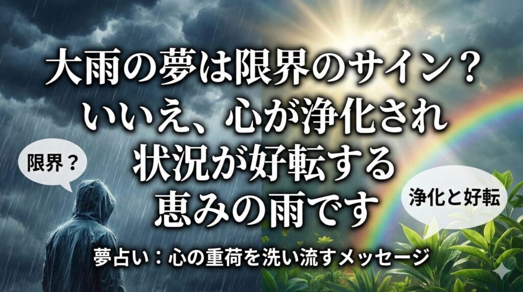 大雨の夢は限界のサイン？いいえ、心が浄化され状況が好転する恵みの雨です