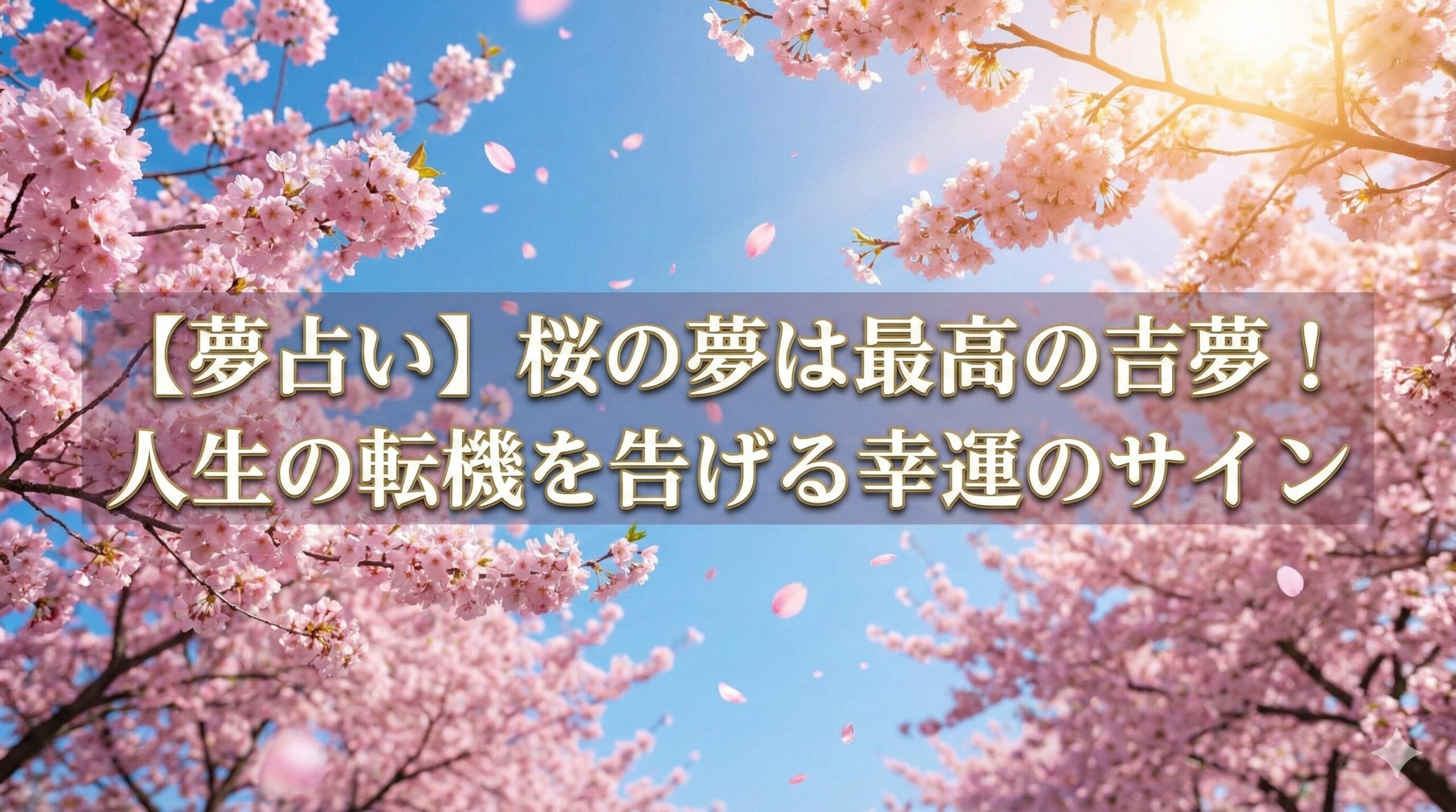 【夢占い】桜の夢は最高の吉夢！人生の転機を告げる幸運のサイン アイキャッチよろしく