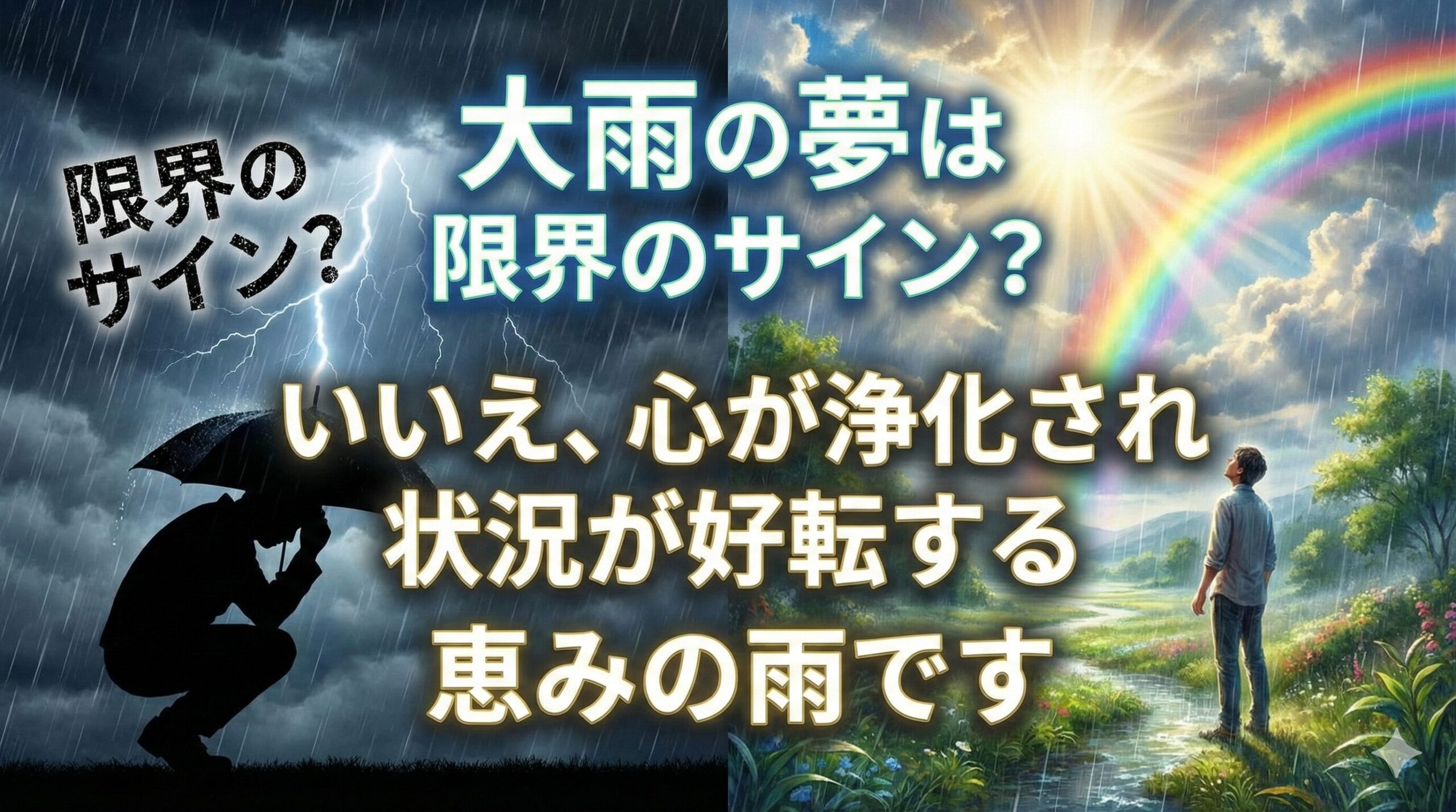 大雨の夢は限界のサイン?いいえ、心が浄化され状況が好転する恵みの雨です