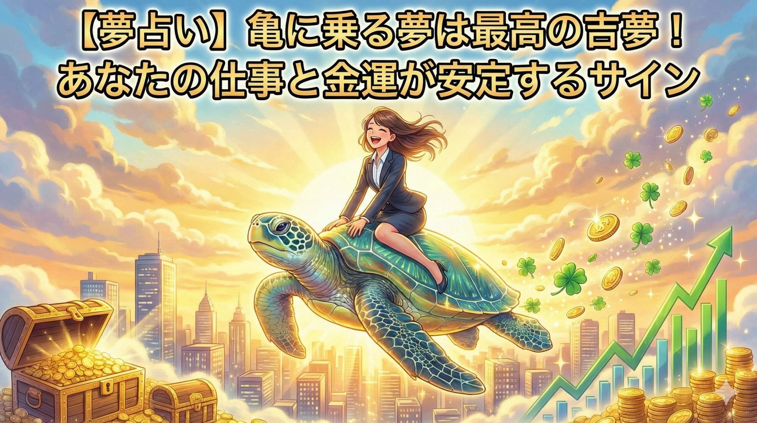 【夢占い】亀に乗る夢は最高の吉夢！あなたの仕事と金運が安定するサイン