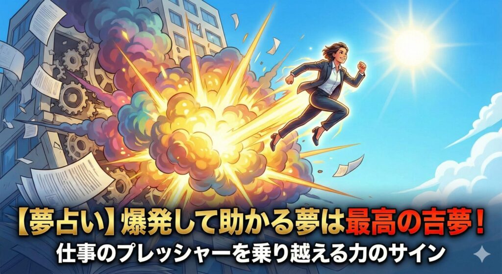 【夢占い】爆発して助かる夢は最高の吉夢！仕事のプレッシャーを乗り越える力のサイン