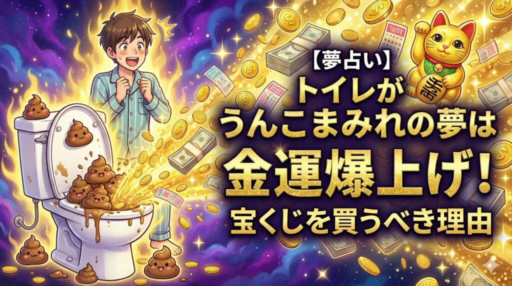【夢占い】トイレがうんこまみれの夢は金運爆上げ！宝くじを買うべき理由