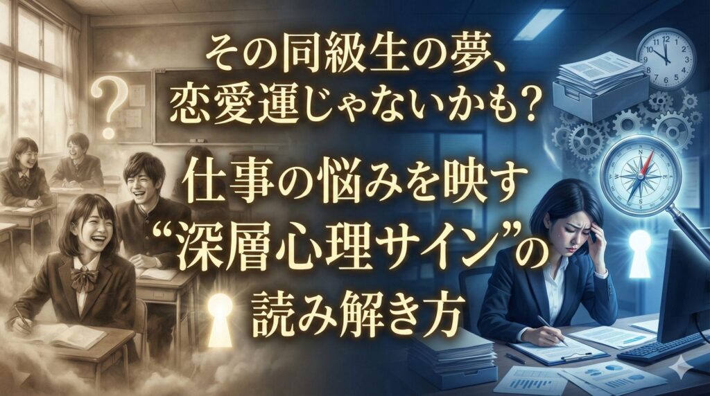 その同級生の夢、恋愛運じゃないかも？仕事の悩みを映す“深層心理サイン”の読み解き方