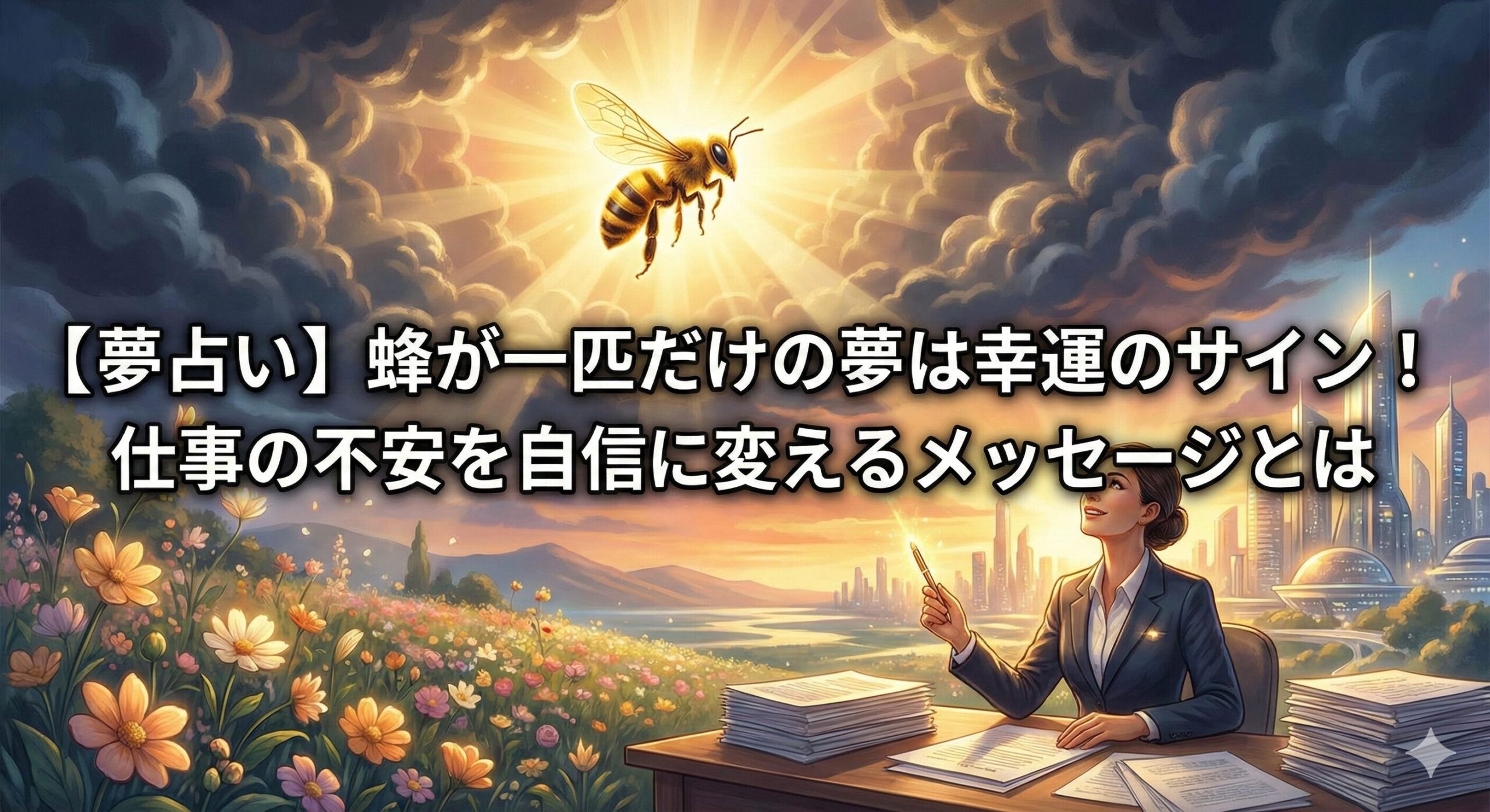 【夢占い】蜂が一匹だけの夢は幸運のサイン！仕事の不安を自信に変えるメッセージとは