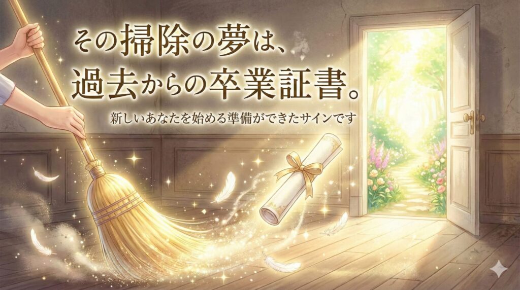 その掃除の夢は、過去からの卒業証書。新しいあなたを始める準備ができたサインです