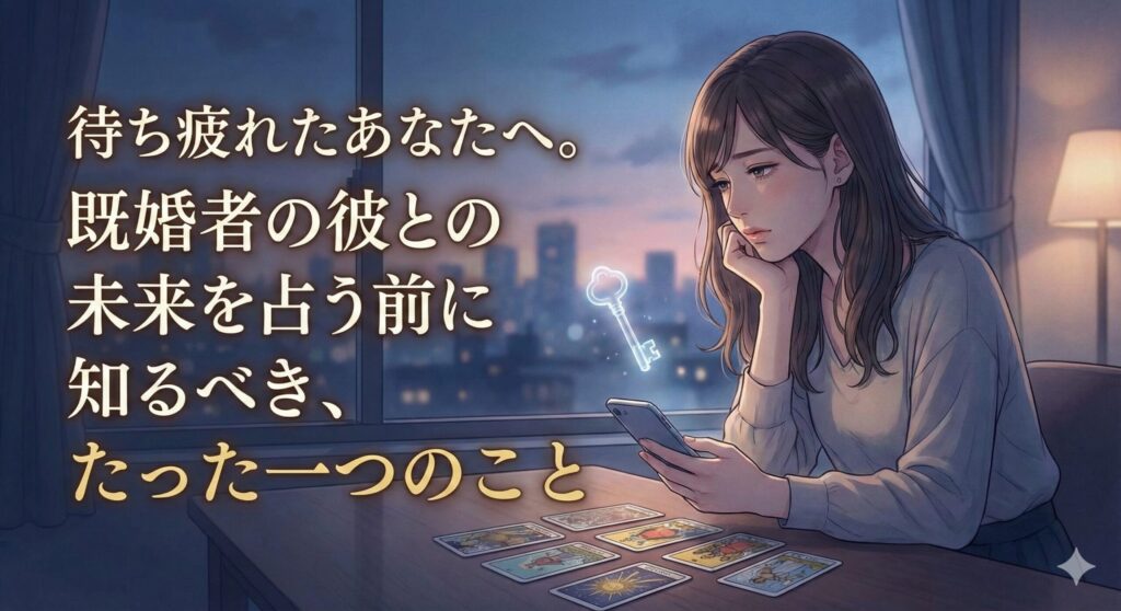 待ち疲れたあなたへ。既婚者の彼との未来を占う前に知るべき、たった一つのこと
