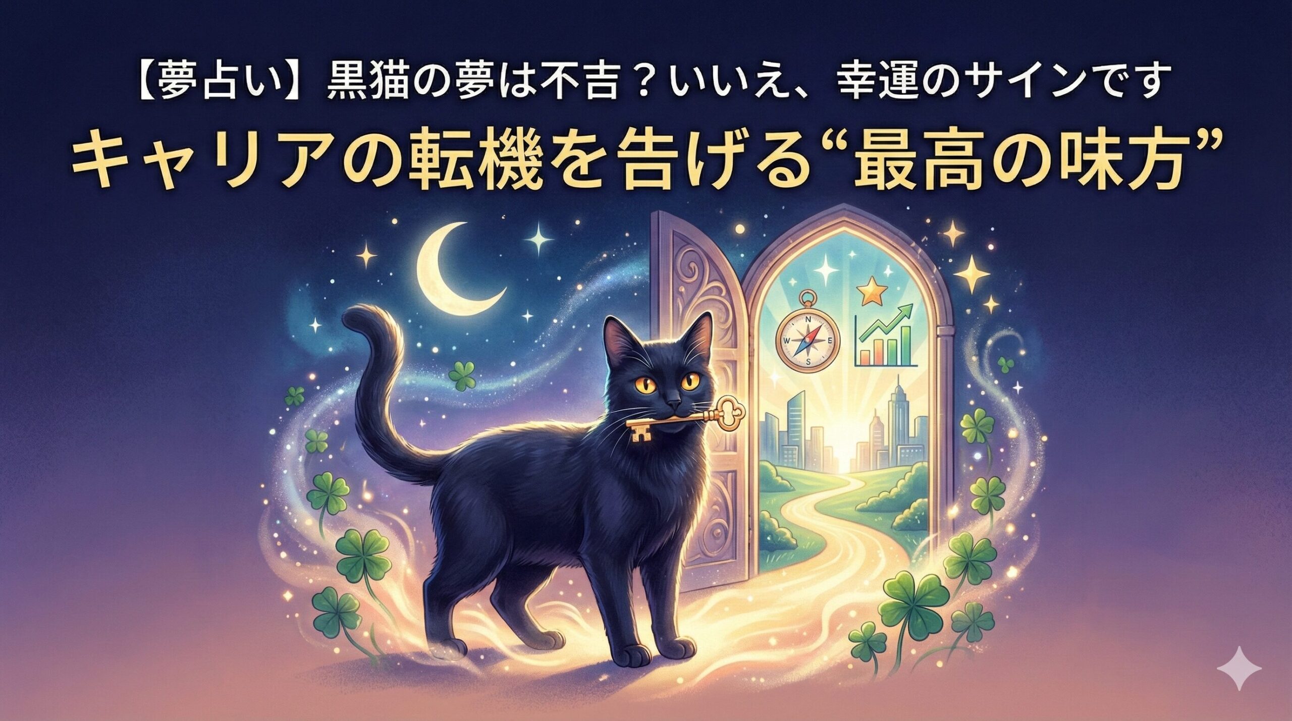 【夢占い】黒猫の夢は不吉？いいえ、幸運のサインです｜キャリアの転機を告げる“最高の味方”