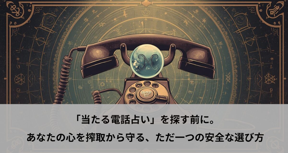 「当たる電話占い」を探す前に。あなたの心を搾取から守る、ただ一つの安全な選び方