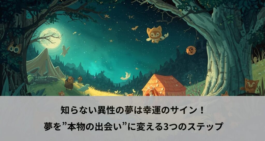 知らない異性の夢は幸運のサイン！夢を”本物の出会い”に変える3つのステップ