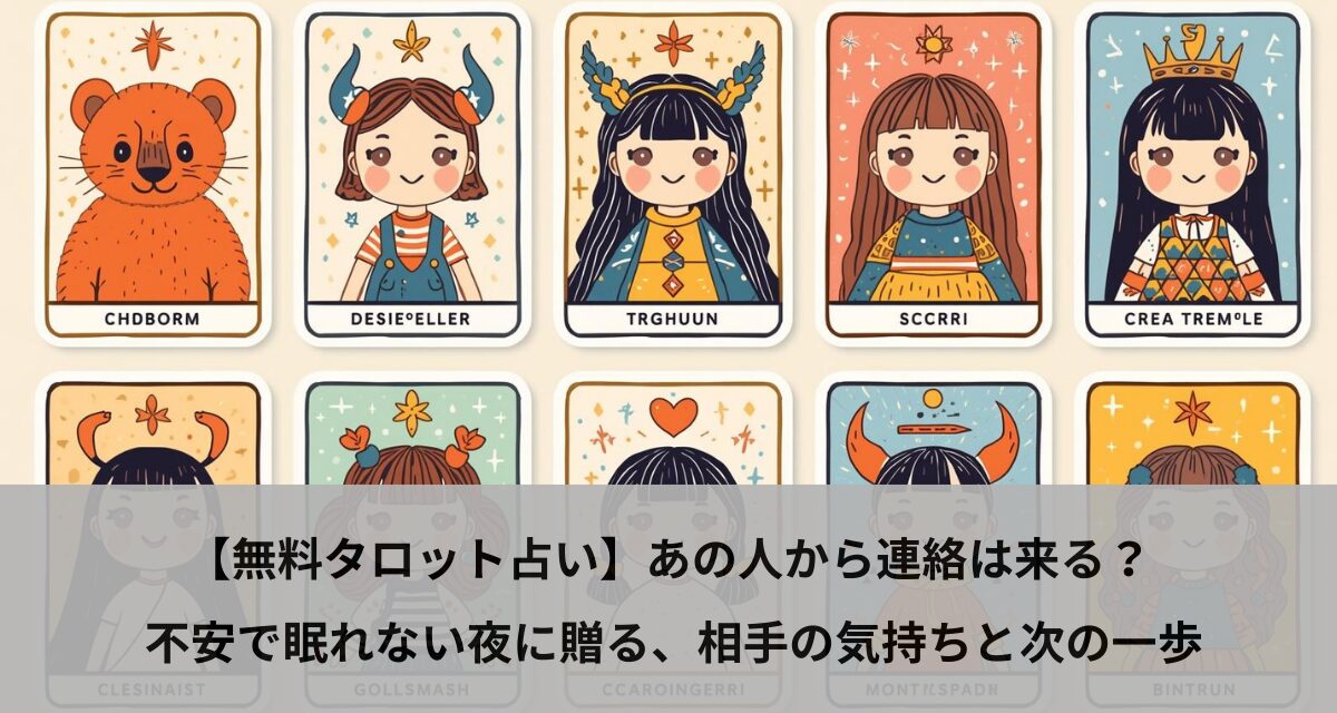 【無料タロット占い】あの人から連絡は来る？ 不安で眠れない夜に贈る、相手の気持ちと次の一歩