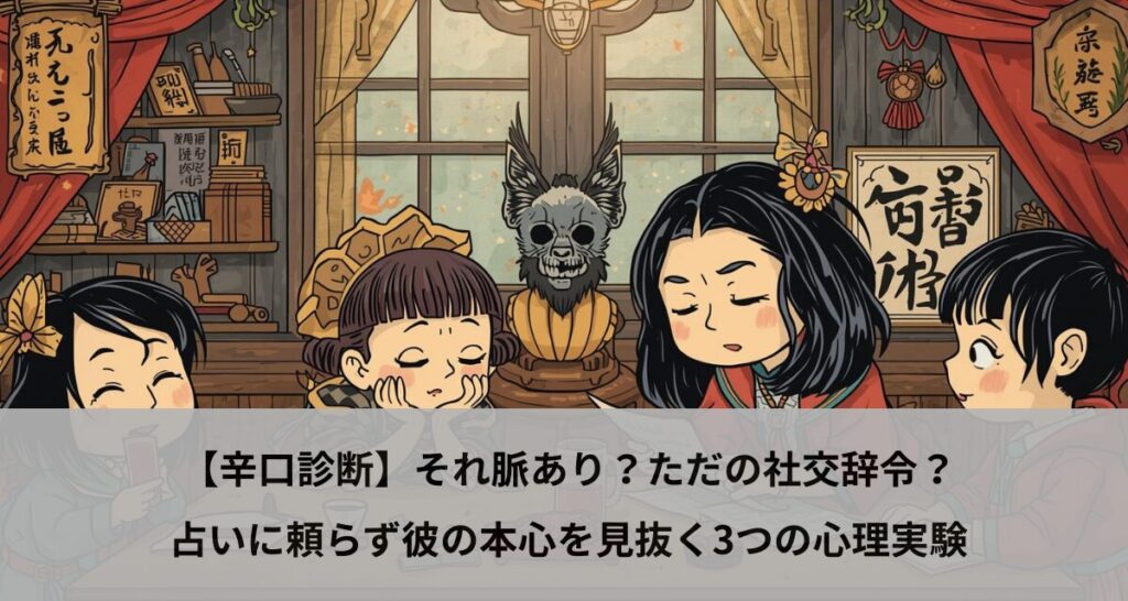【辛口診断】それ脈あり？ただの社交辞令？占いに頼らず彼の本心を見抜く3つの心理実験