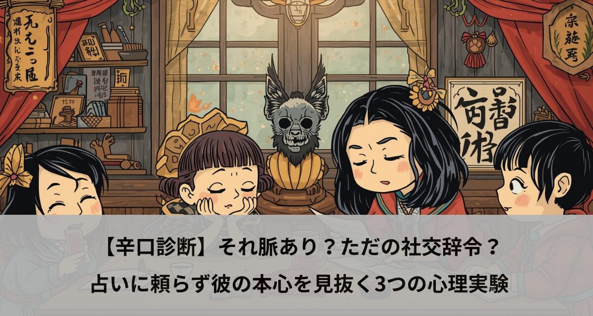 【辛口診断】それ脈あり？ただの社交辞令？占いに頼らず彼の本心を見抜く3つの心理実験