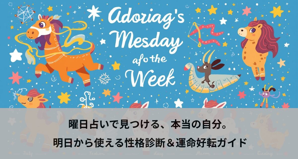 曜日占いで見つける、本当の自分。明日から使える性格診断＆運命好転ガイド
