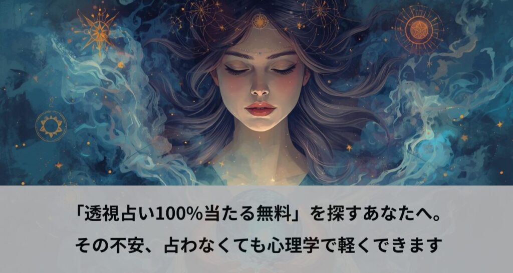 「透視占い100%当たる無料」を探すあなたへ。その不安、占わなくても心理学で軽くできます
