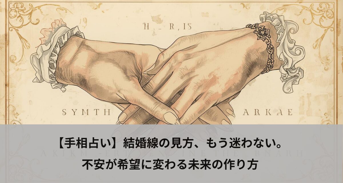 【手相占い】結婚線の見方、もう迷わない。不安が希望に変わる未来の作り方