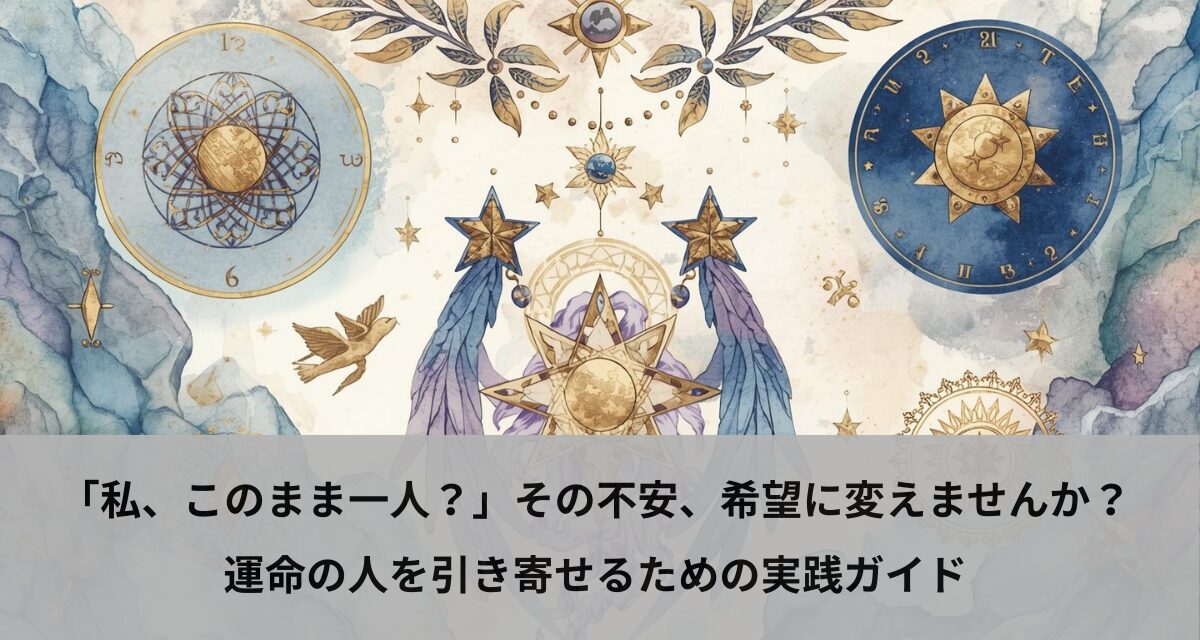 「私、このまま一人？」その不安、希望に変えませんか？運命の人を引き寄せるための実践ガイド