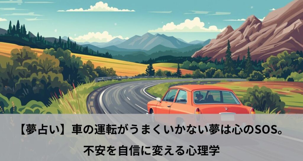 【夢占い】車の運転がうまくいかない夢は心のSOS。不安を自信に変える心理学