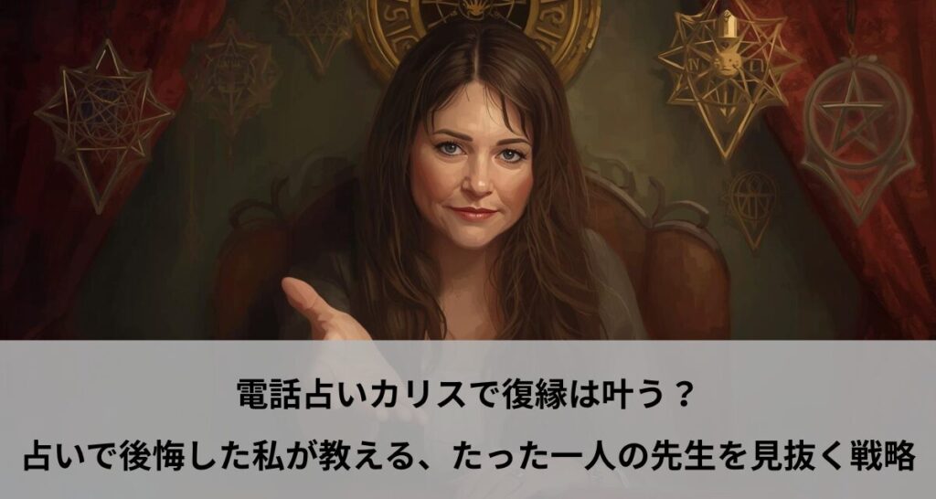電話占いカリスで復縁は叶う？占いで後悔した私が教える、たった一人の先生を見抜く戦略