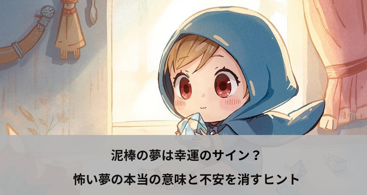 泥棒の夢は幸運のサイン？怖い夢の本当の意味と不安を消すヒント