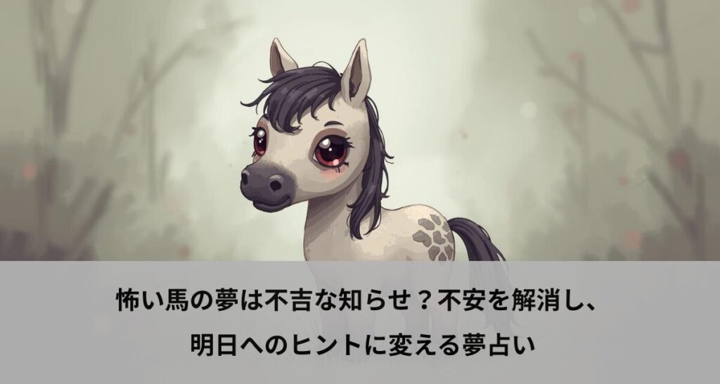 怖い馬の夢は不吉な知らせ？不安を解消し、明日へのヒントに変える夢占い