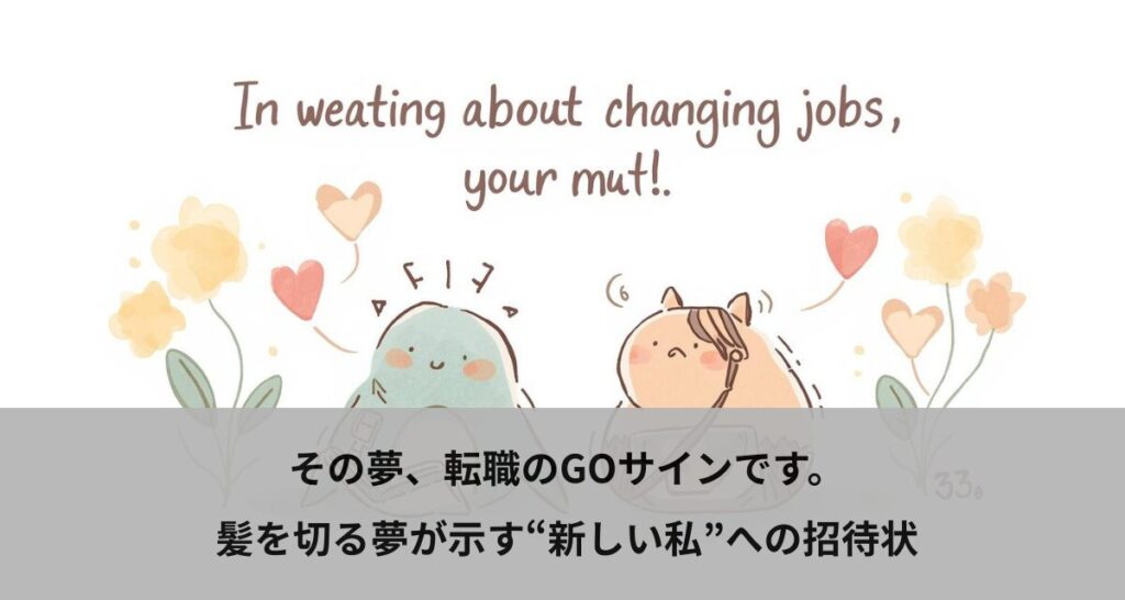 その夢、転職のGOサインです。髪を切る夢が示す“新しい私”への招待状